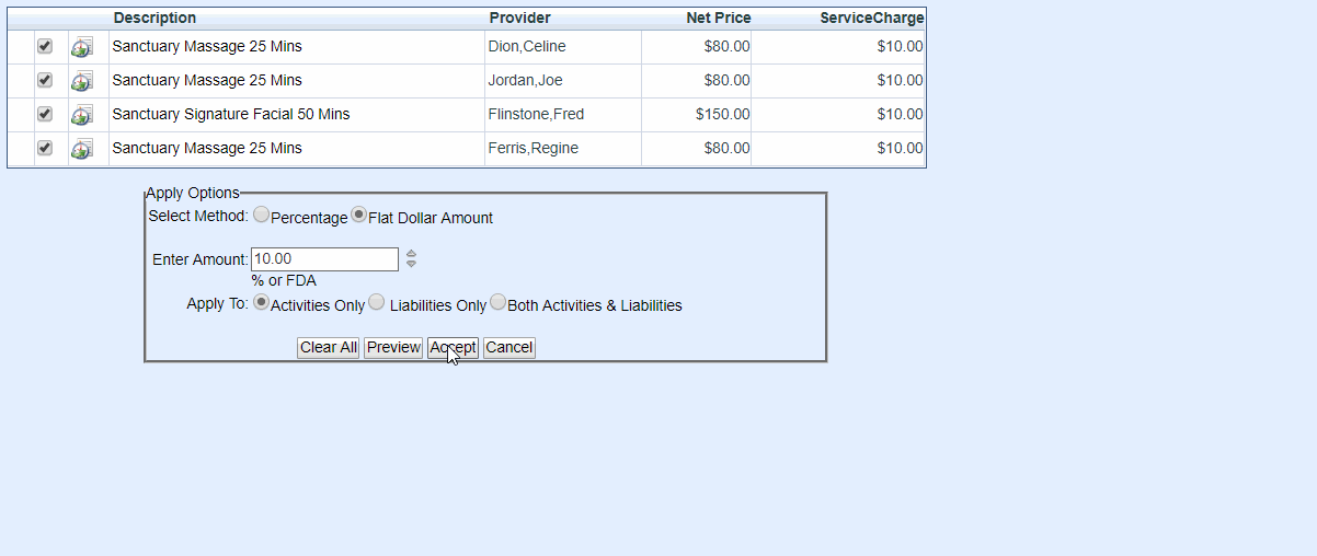 POS Applying Gratuity, Service Charge, Discounts, and Taxes